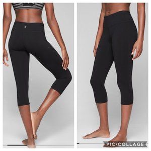 Athleta High Rise Chaturanga Capri Black Leggings